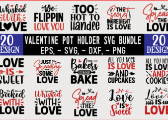 valentine’s day pot holder Design Bundle
