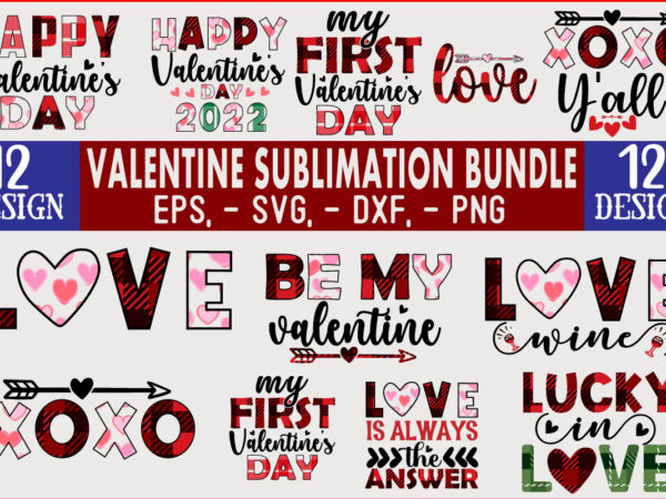 Valentine sublimation designs bundle