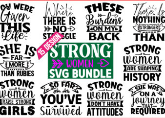 Strong woman SVG T shirt Bundle