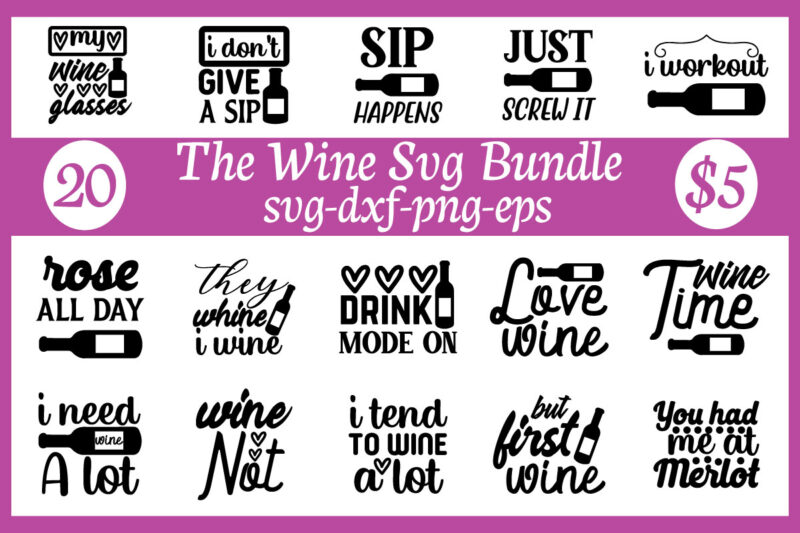 The Wine svg bundle