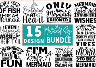Mermaid SVG T shirt Design Bundle