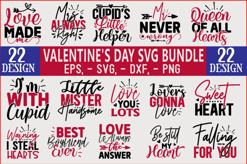 valentine’s day SVG T shirt Design Bundle