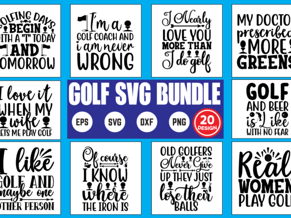 Golf svg bundle t shirt design template