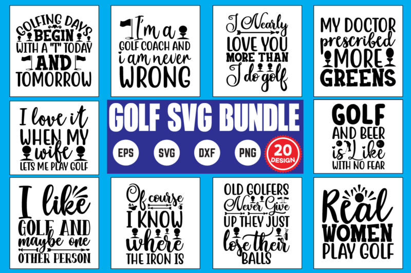 golf svg bundle t shirt design template