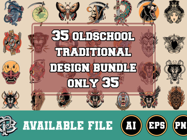 35 oldschool traditional design bundle