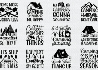 Camping Svg Bundle, Camp Life Svg,Campfire Svg,Camping cutting File for Cricut Silhouette