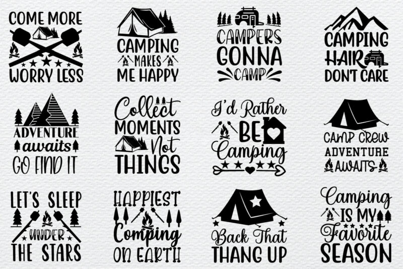 Camping Svg Bundle, Camp Life Svg,Campfire Svg,Camping cutting File for Cricut Silhouette