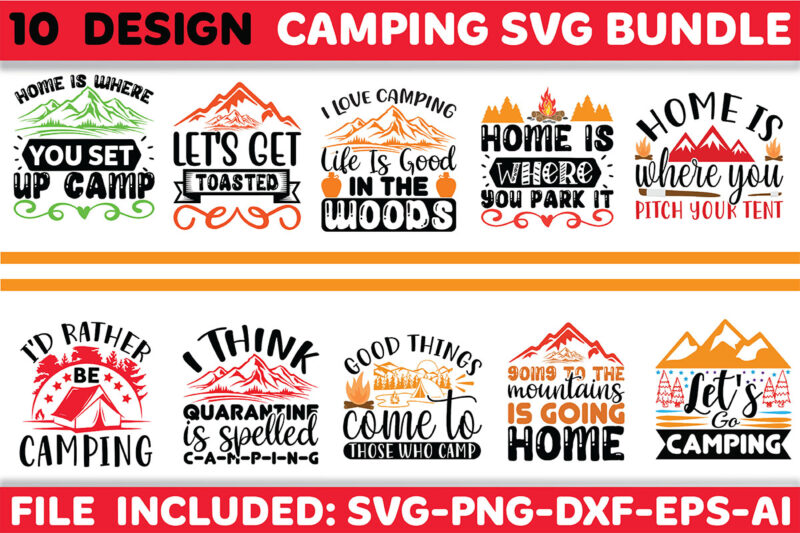 camping svg design bundle