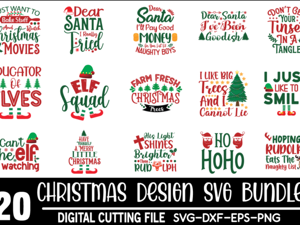 Christmas svg bundle commercial use svg files for cricut silhouette t shirt vector file