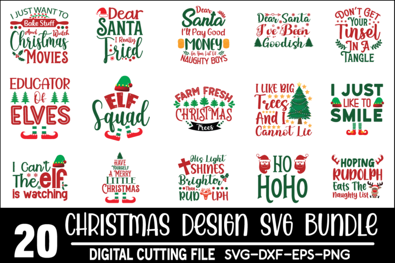 Christmas Svg Bundle commercial use svg files for Cricut Silhouette