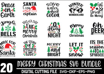 Christmas Svg Bundle digital download commercial use svg files for Cricut Silhouette