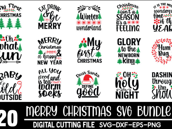 Christmas svg bundle commercial use svg files for cricut silhouette t shirt vector file