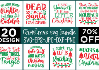 Christmas Svg Bundle commercial use svg files for Cricut Silhouette t shirt vector file