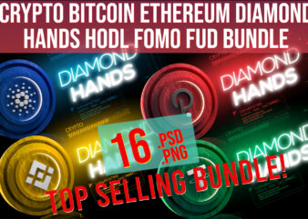 Crypto Bitcoin Ethereum Diamond Hands Dodl Fomo Fud Top Trending Bundle