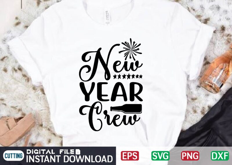New Year Crew t shirt design template