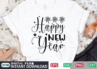 Happy New Year svg t shirt design template