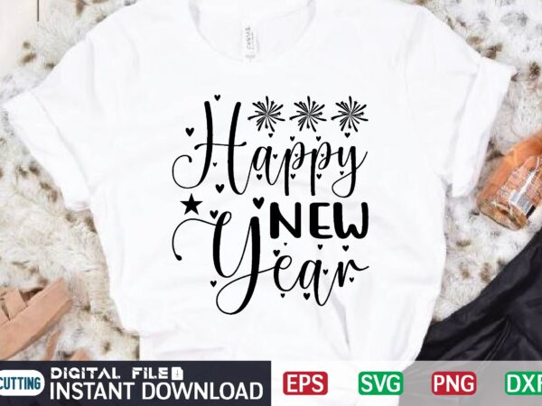 Happy new year svg t shirt design template