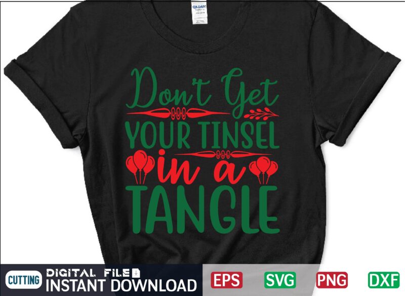 Christmas svg cut file, Don't Get Your Tinsel in a Tangle svg, buffalo plaid distressed christmas tree svg cut file, christmas cut file, merry christmas svg digital download t shirt