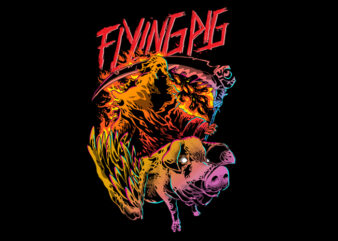 Flying Pig t shirt graphic design