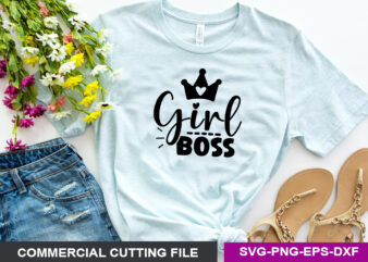Girl boss SVG t shirt design template