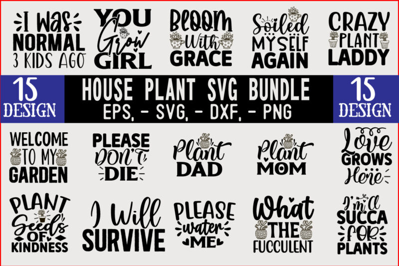 House plant SVG T shirt Design Bundle