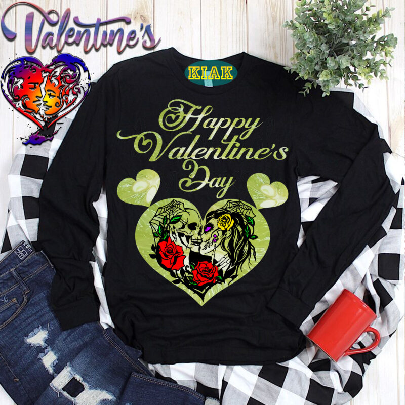 Lovers closer together on Valentine's Day t-shirt design template, Skull Png, Skull and Heart shaped Lovers t shirt design, Happy Valentine's Day T-shirt design, Valentine's Day, Valentine's Day Png, Valentine's