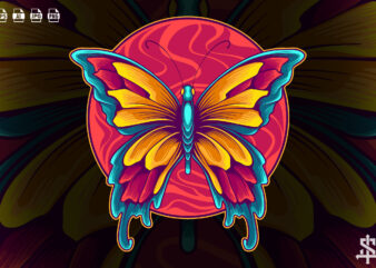 Beautiful Butterfly Illustration t shirt template