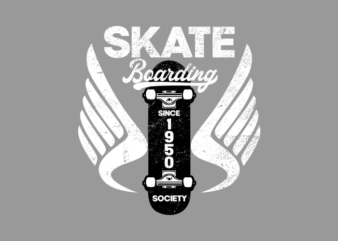 skateboard society badge t shirt template vector