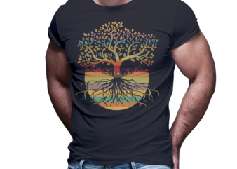 living tree rainbow no month vintage tshirt design