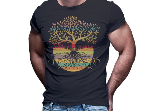 Living tree rainbow no month vintage tshirt design