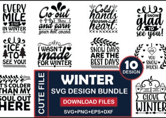 winter svg design bundle