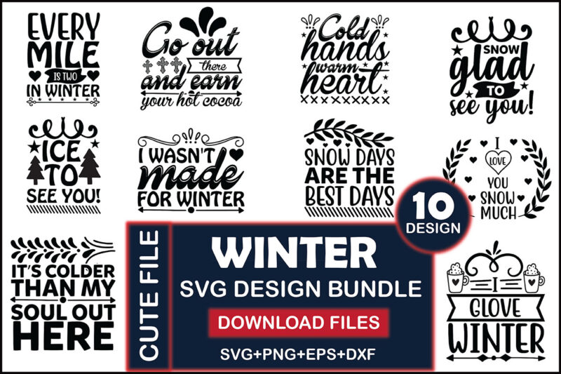 winter svg design bundle