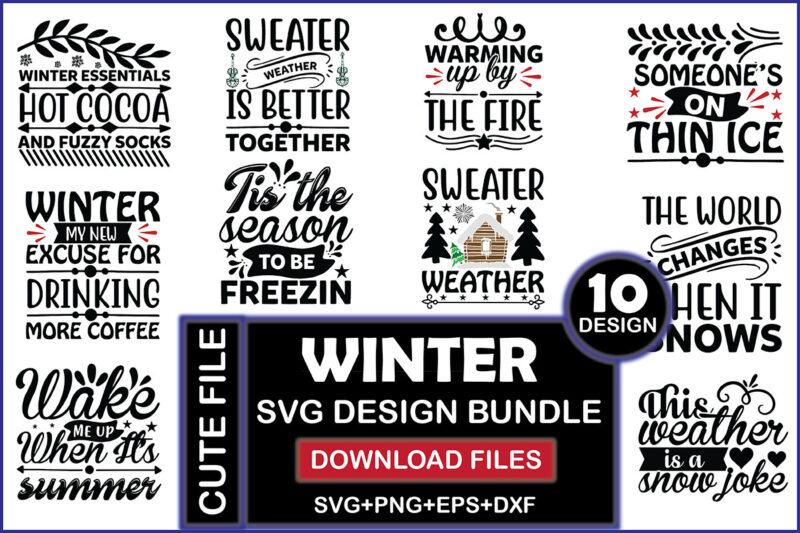winter svg design bundle