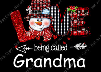 Love being called Grandma Snowman Christmas Red Plaid Xmas Png, Snowman Christmas png, Love being called Grandma png t shirt vector graphic