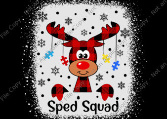Autism Sped Squad Reindeer Sped Squad Reindeer Svg, Sped Squad Cute Red Plaid Reindeer Special Ed For Christmas Svg, Reindeer Svg, Reindeer Christmas Svg