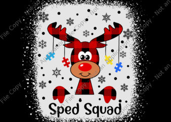 Autism Sped Squad Reindeer Sped Squad Reindeer Svg, Sped Squad Cute Red Plaid Reindeer Special Ed For Christmas Svg, Reindeer Svg, Reindeer Christmas Svg