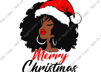 Black African Merry Christmas Svg, Black African American Santa Apparel Christmas Melanin Women Svg, Merry Christmas Svg, Women Christmas Svg