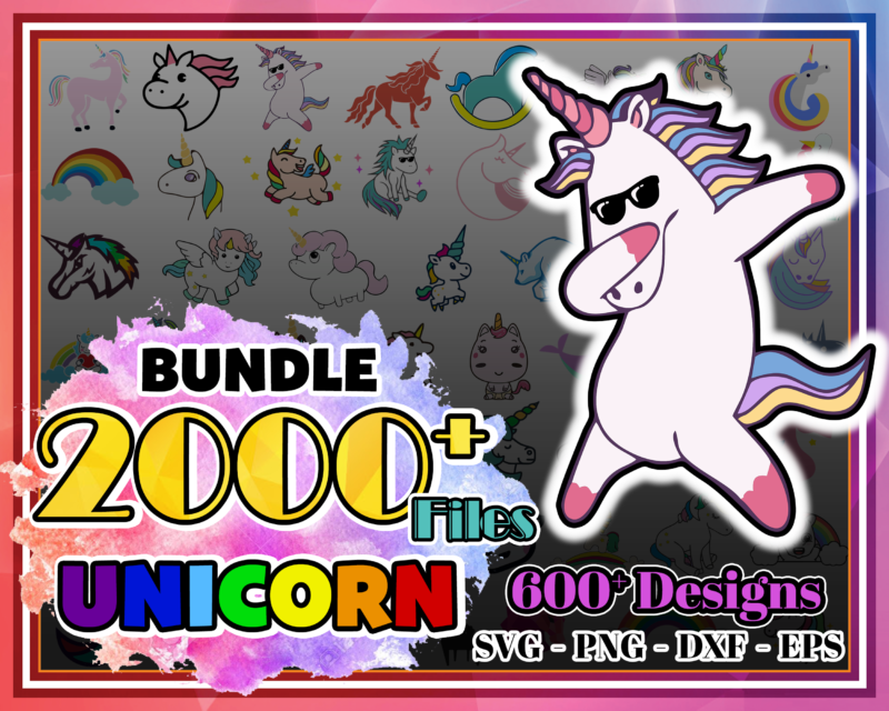Combo 2000+ Unicorn Design SVG Bundle, Dada Unicorn Png, Svg, Png, dxf, eps, Dadacorn Png, Daddy Unicorn Sublimation, Instant Download CB998462714