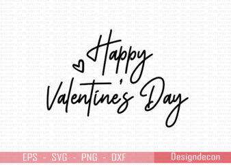 Happy Valentine’s Day Minimalist handwritten valentine quote T-shirt Template