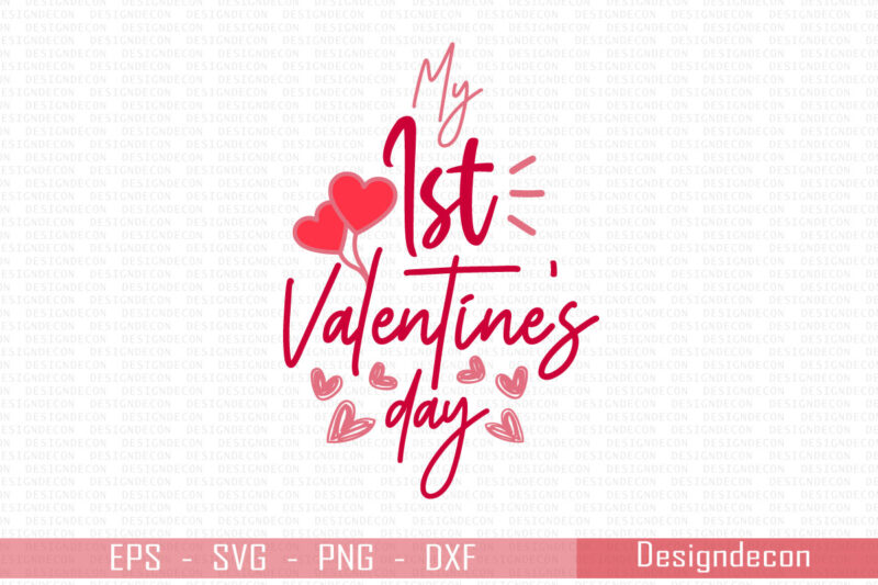 My 1st Valentine’s Day Minimalist handwritten valentine quote T-shirt Design Template for kids