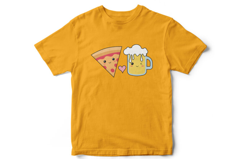 Bundle Of Cute Food Vectors, Coffee, Pizza, Cola, Chocolate, Bread, sushi, Burger, Graphics, T-Shirt Designs