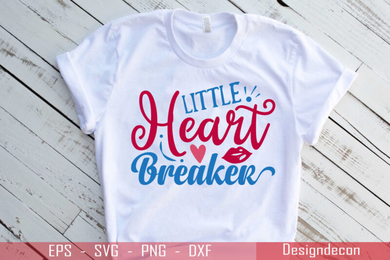 Little heart breaker Cute handwritten valentine quote T-shirt Design ...