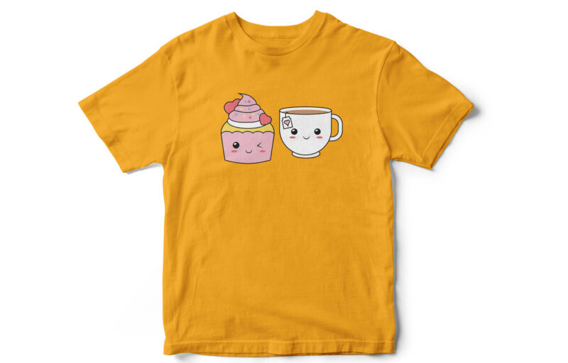 Bundle Of Cute Food Vectors, Coffee, Pizza, Cola, Chocolate, Bread, sushi, Burger, Graphics, T-Shirt Designs