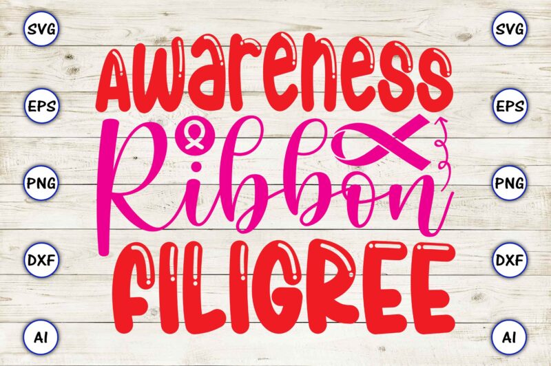 Awareness ribbon filigree svg vector for t-shirts design