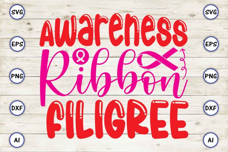 Awareness ribbon filigree svg vector for t-shirts design