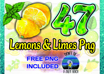 1 Bundle 47 Lemons & Limes Png Designs, Yellow Lemon, Green Lemon png, Summer Drinks png, Lemon Clipart, Bundle Plus 1 Free png File Digital 1034132233