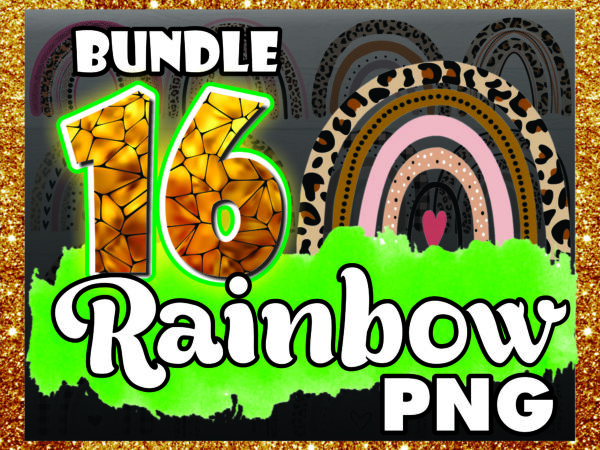 1 bundle 16 rainbow png, leopard rainbow png, rainbow baby png, nursery decor, new baby, mama silhouette png, digital download 986725768