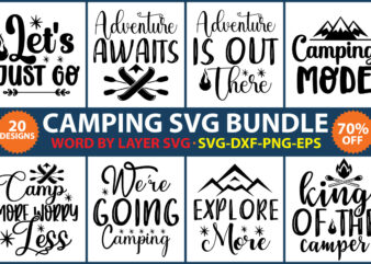 Camping SVG Bundle vol.5 t shirt vector file