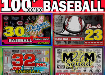 1 Combo 100+ Baseball SVG Bundle, Baseball Team Logo, Baseball Mom SVG, Baseball Fan SVG, Baseball Shirt, Baseball Love Svg, Digital Download CB707852096