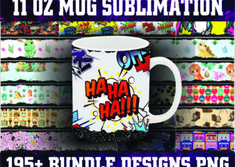 1 Bundle 195+ Designs 11 oz Mug Sublimation, 11oz Glitter Mug sublimation Drive, 195+ Mug Sublimation files, Mug designs, Digital Download 924624194